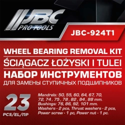 Набор инструментов для замены ступичных подшипников 23пр. JBC JBC-924T1