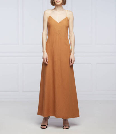 льняное платье Patrizia Pepe - светло-коричневый(2A2389 A052)