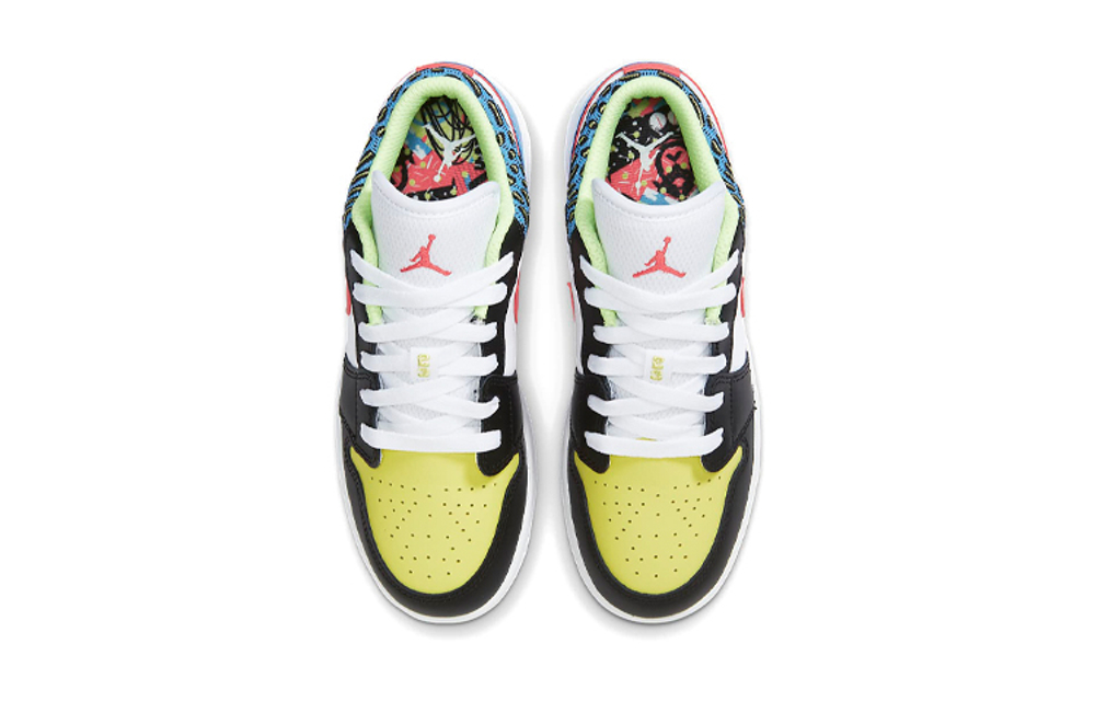 Jordan Air Jordan 1 Low top Basketball Shoes Black Yellow Blue Unisex