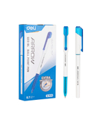 Ручка шарик. Deli Arrow 0.7мм бело-голубой корпус, синяя EQ23