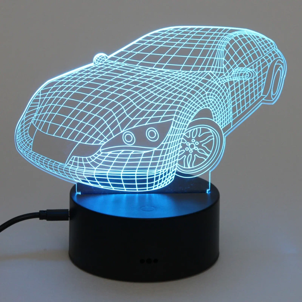 Светильник ночник «3D-Тачка» на пластиковой подставке, с включателем USB