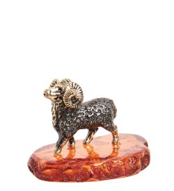 AM- 210 Фигурка «Баран» мал. (латунь, янтарь)