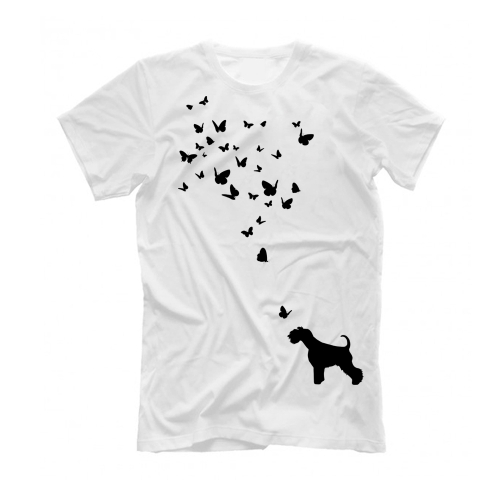 Футболка "Шнауцер и бабочки"