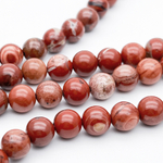 Яшма красная бусины, диаметр 8,5-8,7 мм, цена за 22-23 шт (1/2 нити)