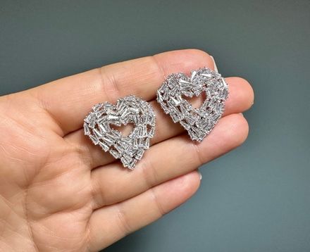 Серьги-гвоздики  "Сердце" 28мм