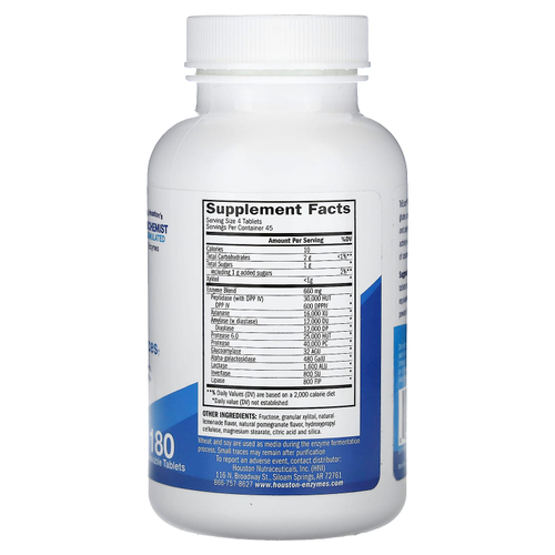 Houston Enzymes, Жевательные таблетки TriEnza, 180 жевательных таблеток