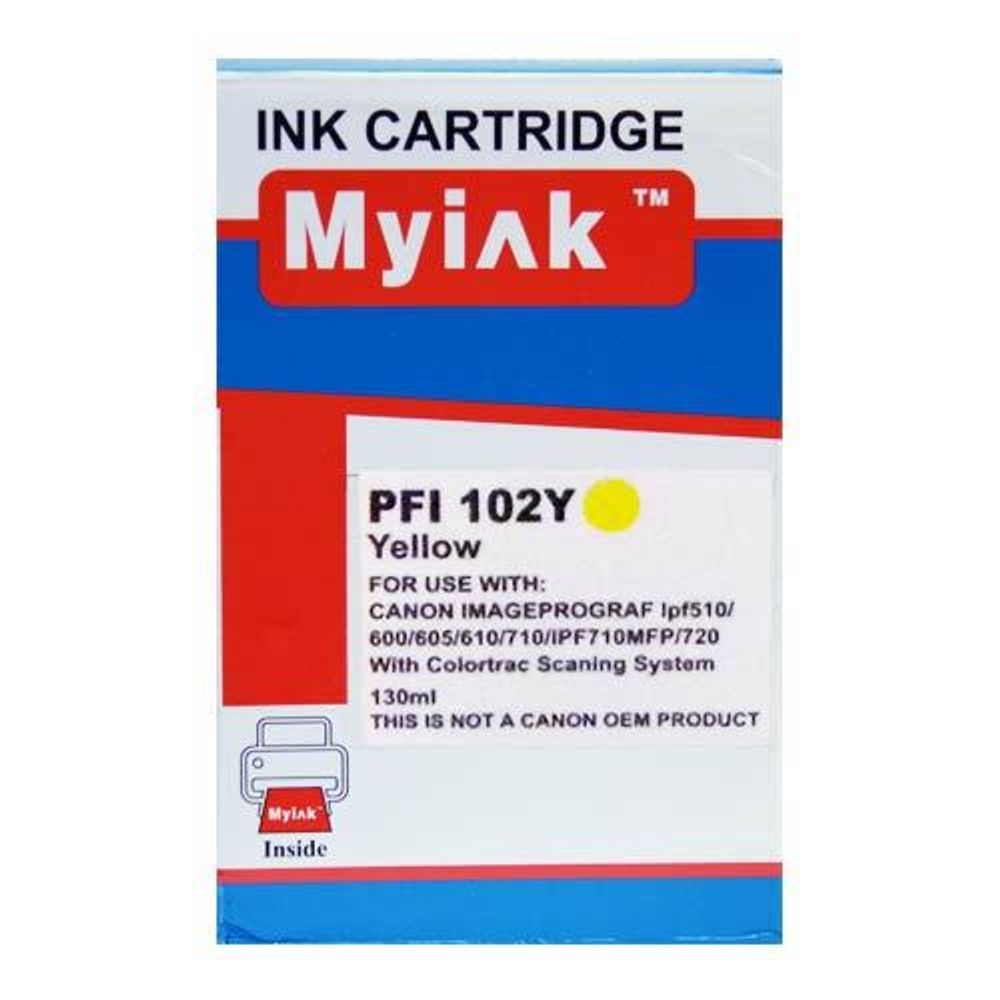 Картридж для CANON  PFI-102Y IPF 500/600/700 Yellow (130ml, Dye) MyInk