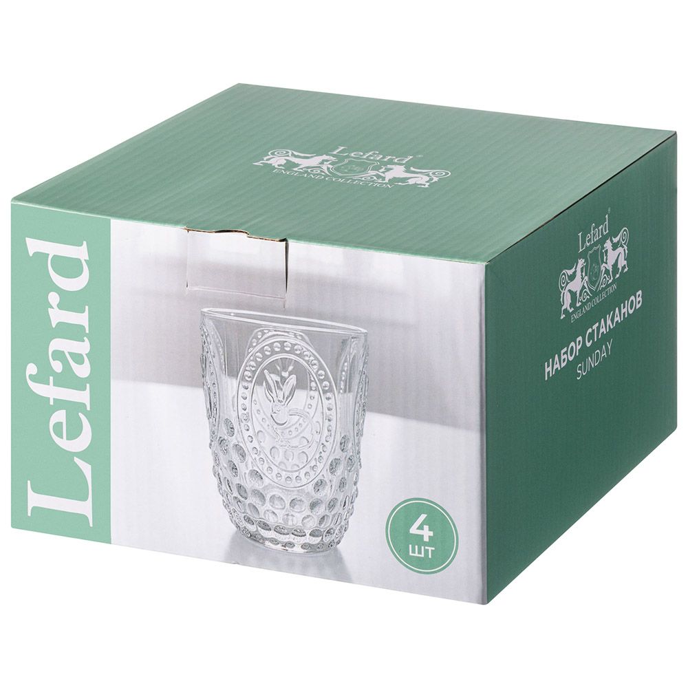 НАБОР СТАКАНОВ ДЛЯ ВОДЫ/СОКА "SUNDAY" 4ШТ/280 МЛ