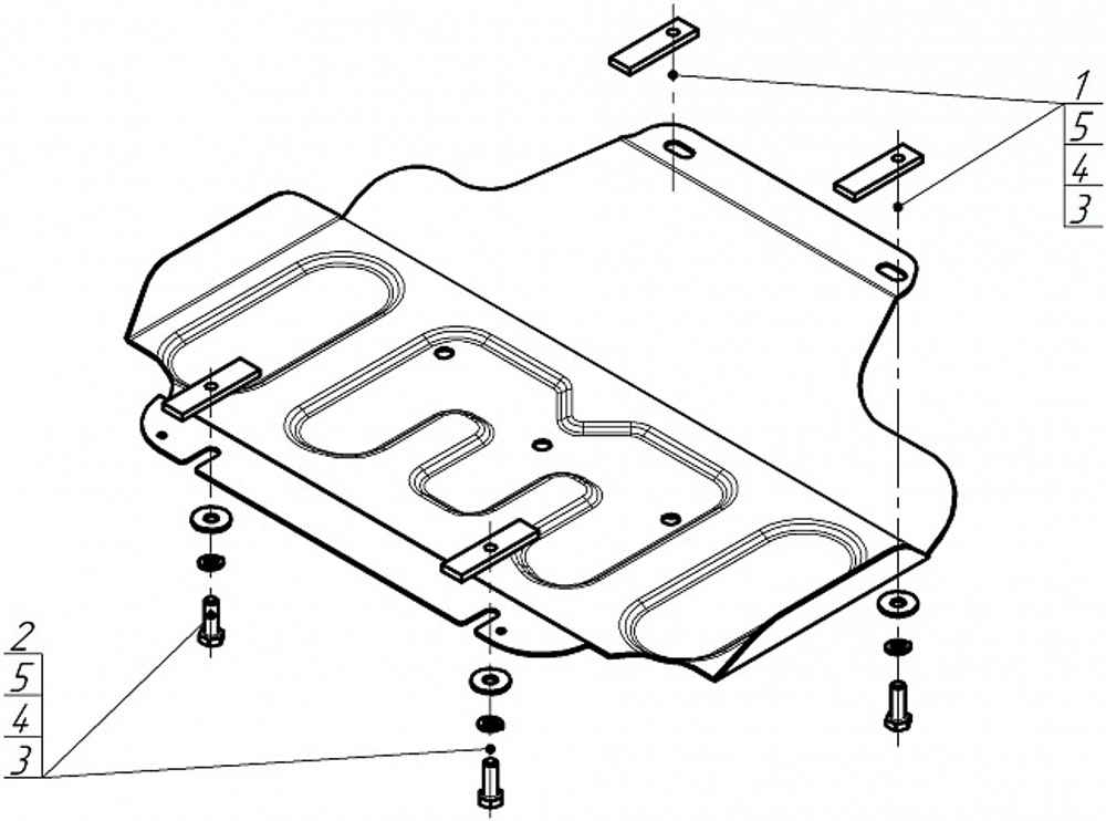 Защита картера двигателя. 2 мм, Сталь. для Jac T9 2024-н.в., Motodor.78316