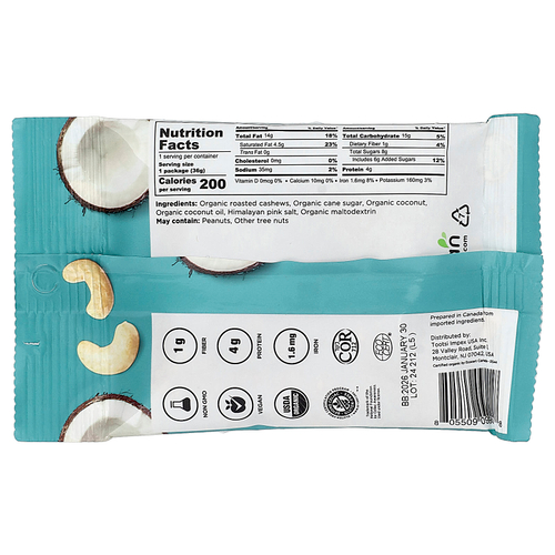 Elan, органические кокос и кешью, 1,27 унции