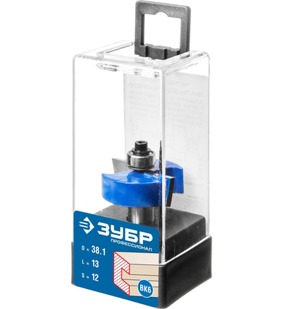 ЗУБР 38.1 x 13 мм, хвостовик 12 мм, фреза фальцевая, Профессионал (28758-38.1-12)