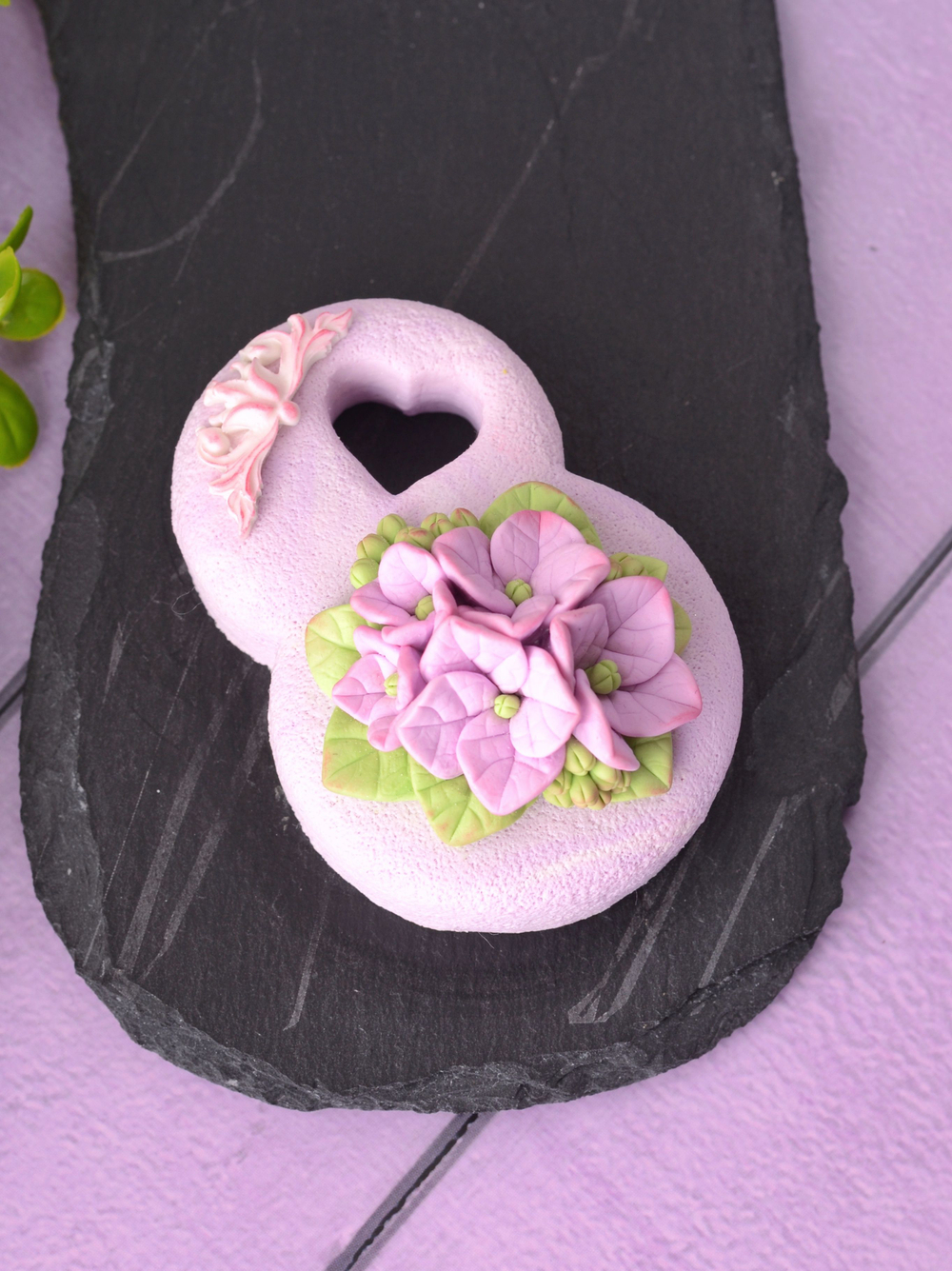 Силиконовый молд "8" с гортензиями