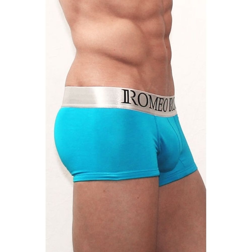 Мужские трусы боксеры лазурные Romeo Rossi Steel Azure Trunks RR0009