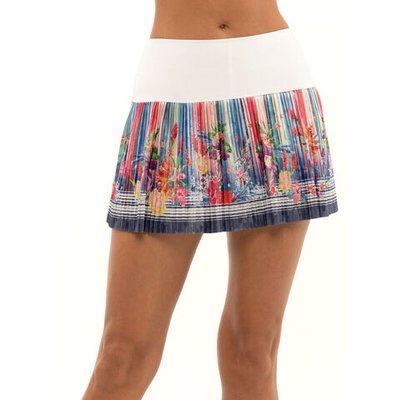 Женская теннисная юбка Lucky in Love Long Goin' Daisy Pleated Skirt Women - White, Multicoloured