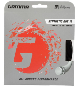 Теннисные струны Gamma Synthetic Gut w/ WearGuard (12,2 m) - черный
