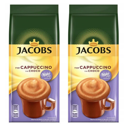 кофе растворимый Jacobs Cappuccino Choco Milka, 500 г пакет (Якобс) х 2 шт