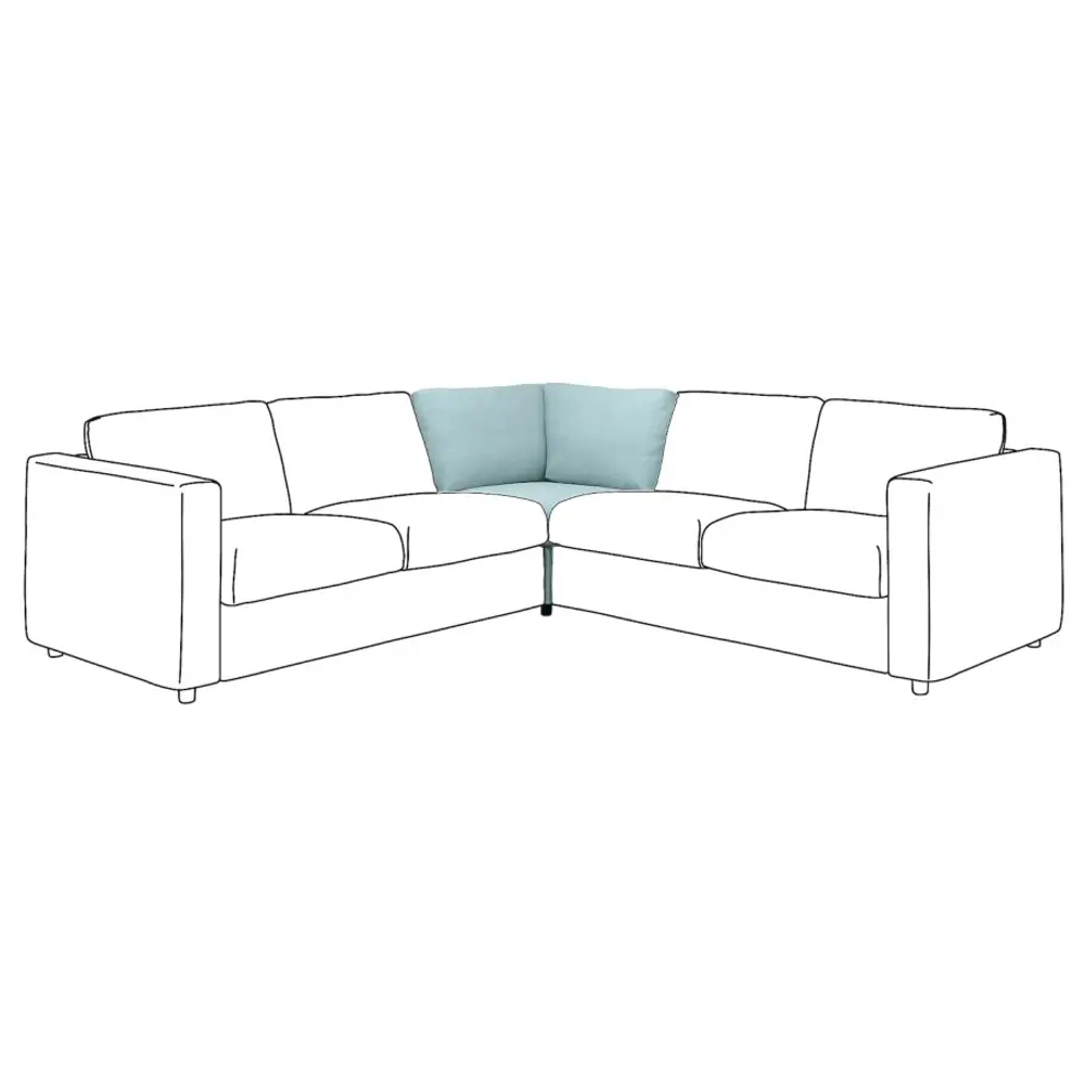 Угловая секция - IKEA VIMLE/ВИМЛЕ ИКЕА, 83х93х93 см, голубой