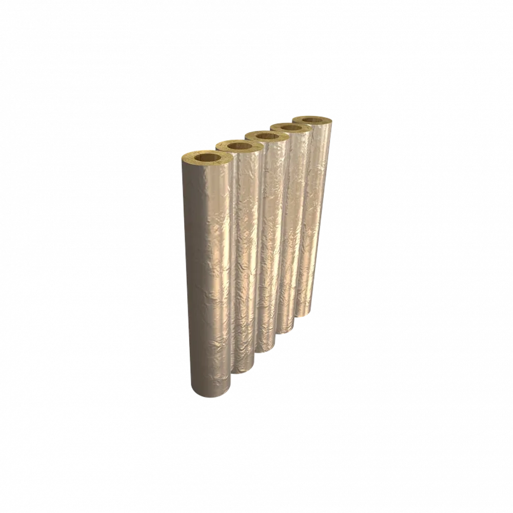 Цилиндр навивной гидрофобизированный из минеральной ваты на основе горных пород базальтовой группы кашированный неармированной алюминиевой фольгой RWL 80 Кф1, РОКВУЛ