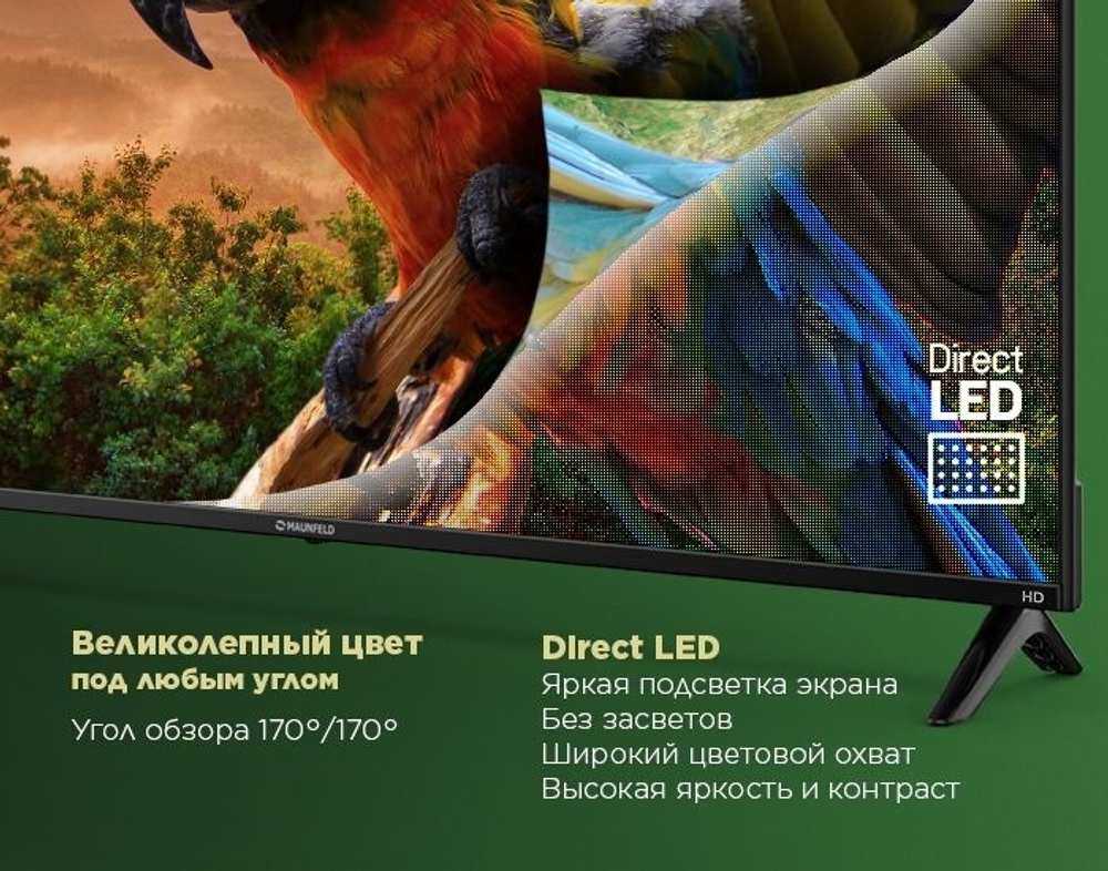 Телевизор MAUNFELD 24" Телевизор MLT24H01, HD 53 см черный