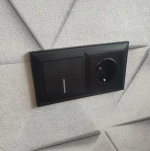 Выключатель одноклавишный с подсветкой (черный матовый) W1110108