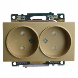 Розетка двойная без заземления и со шторкой, без рамки Stekker Катрин 49225