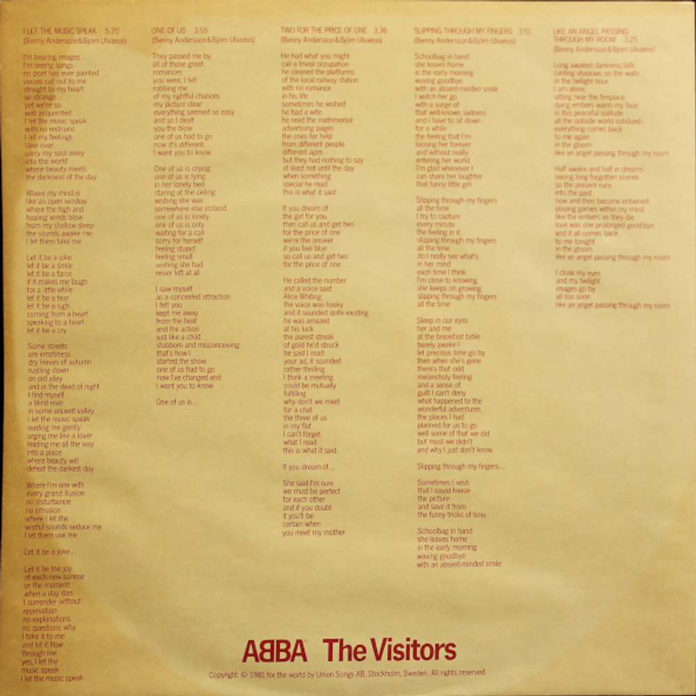 ABBA / The Visitors (LP)