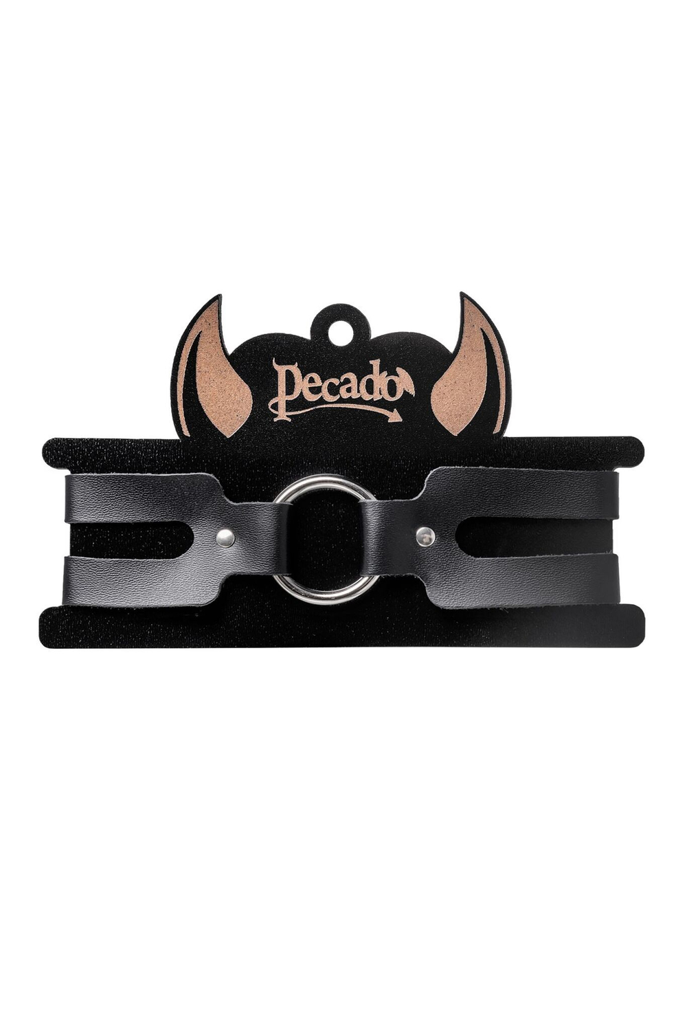 Черный кожаный чокер-ошейник из двух ремешков