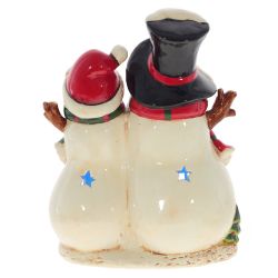 GAEM Фигурка декоративная "Снеговики" с подсветкой, 2 режима (цвет и жёлт), L24 W17 H31 см