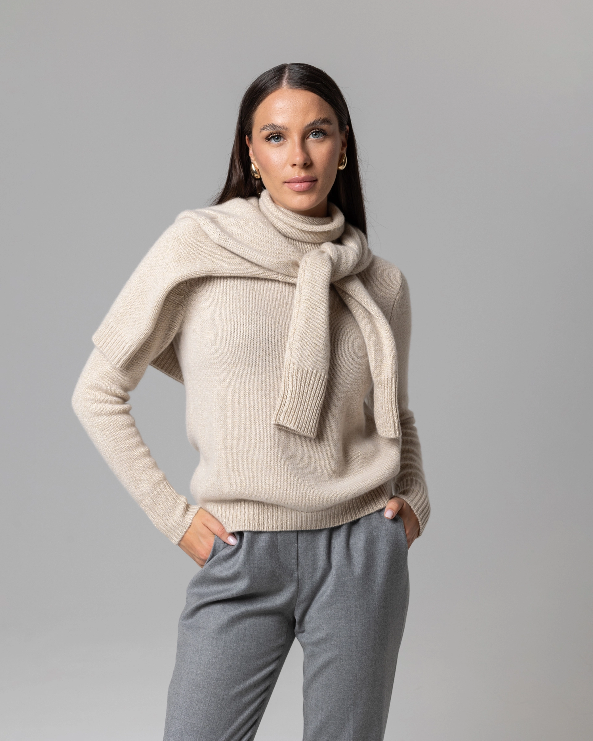 Кашемировая водолазка с люрексом