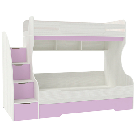 Трехъярусная кровать КарИВи БИГ Белое Дерево Ирис