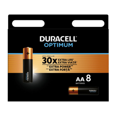 DURACELL Optimum AA BL8 батарейка щелочная