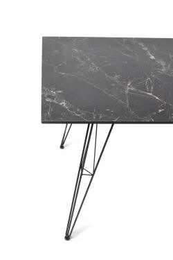 "Руссо" обеденный стол из HPL 150х80см, цвет "черный мрамор"