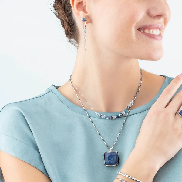 Серьги Coeur de Lion Blue-Silver 5076/21-0717