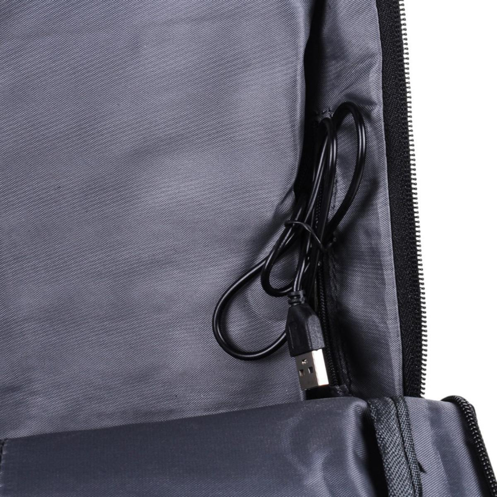 Рюкзак молодежный 41*30*10 см,1отд,3 карм,USB пров,отсек д/ноут,черный