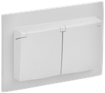SKANDY Розетка 2-местная и крышкой 16А в сборе IP44 SK-R12W арктический белый IEK
