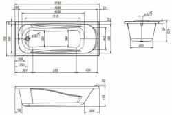 Акриловая ванна Loranto Arctica (Лоранто Arctica) 170х70 CS00025380, с каркасом и панелью фронтальной