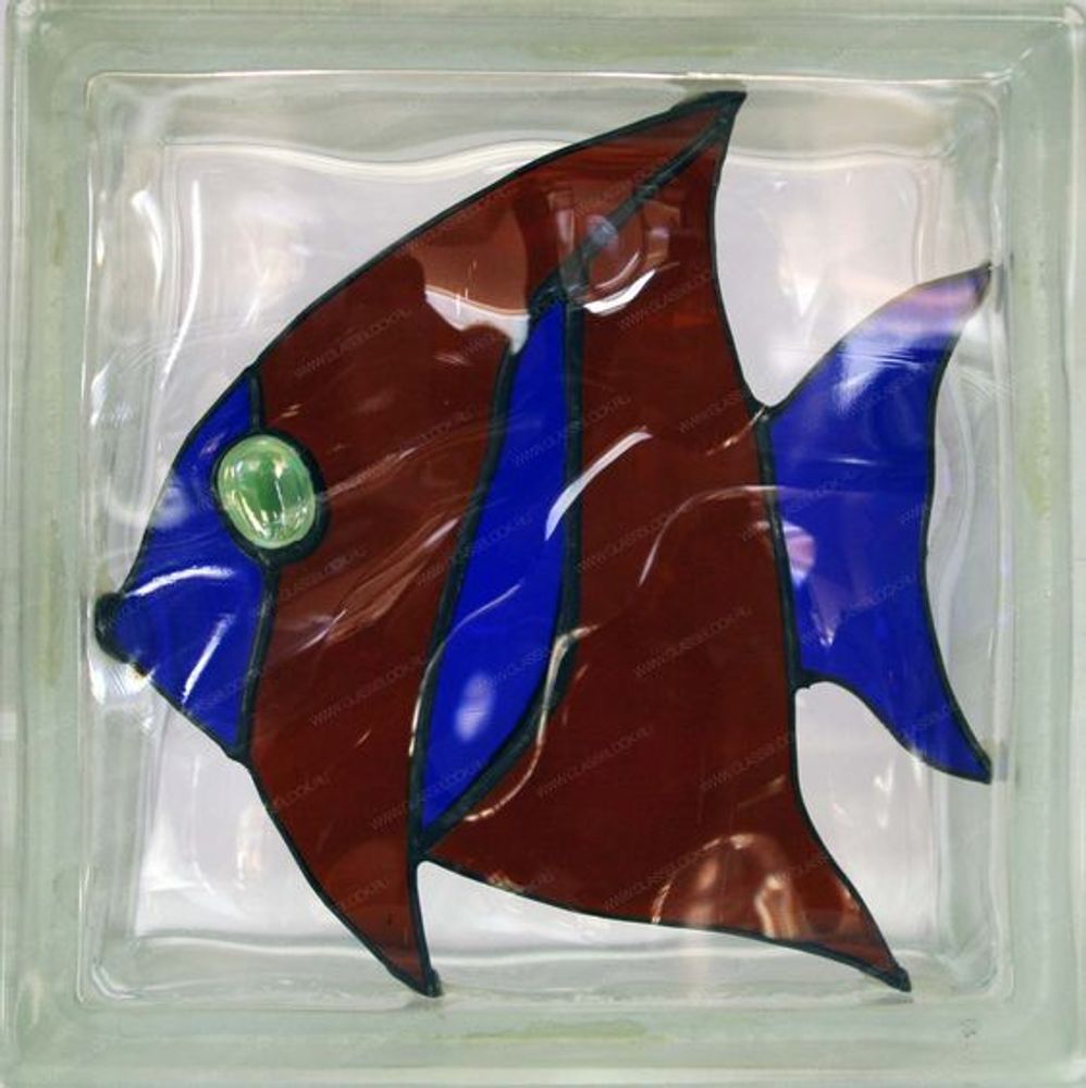 Стеклоблок декоративный Тропические рыбки 19x19x8 см ВИ_009 (И) купить