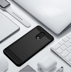 Чехол для OnePlus 7 цвет Black (черный), серия Carbon от Caseport