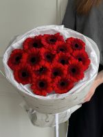 Букет из 15 минигербер красного оттенка