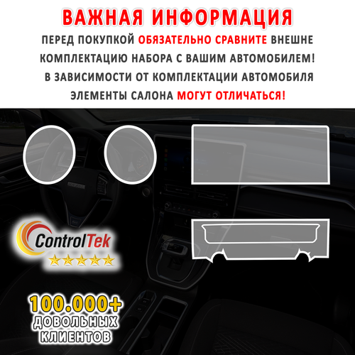 HAVAL M6 (2023) - комплект защитных пленок 3 в 1. Пленка защитная ControlTek HYBRID со слоем TOP COAT. Толщина: 6 mil. (175 мкм.)