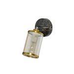 Настенный светильник 1x40Вт E14, металл/стекло, мрамор/хром, плафон янтарный/золото