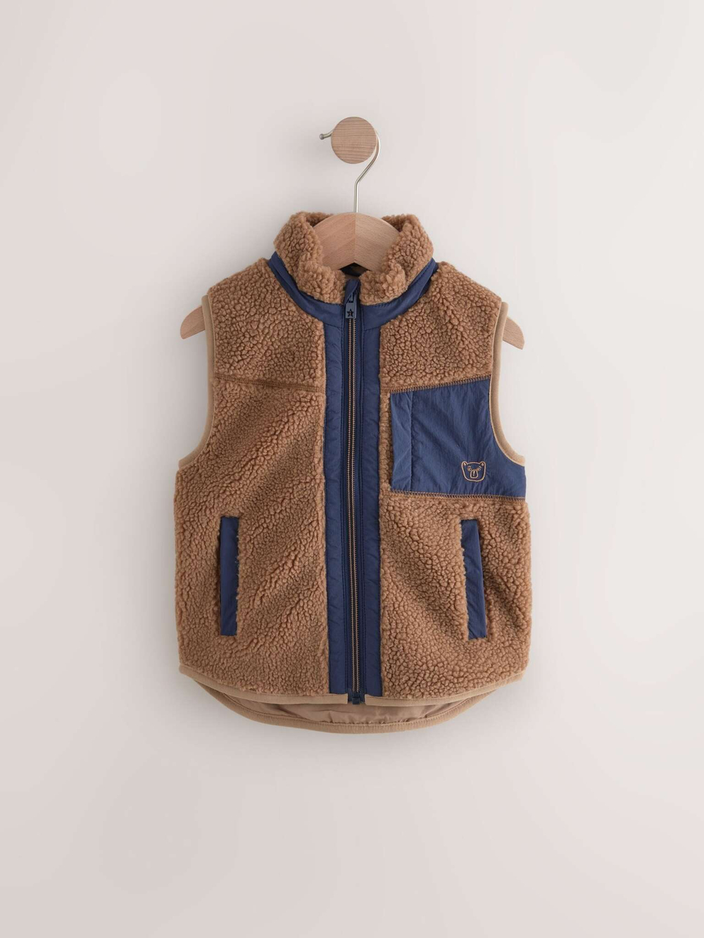 Жилет утепленный для мальчика Next Q60-437, Коричневый, Синий