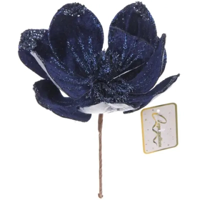 Украшение новогоднее «Пуансеттия - Пастель» 20 см, Сапфир