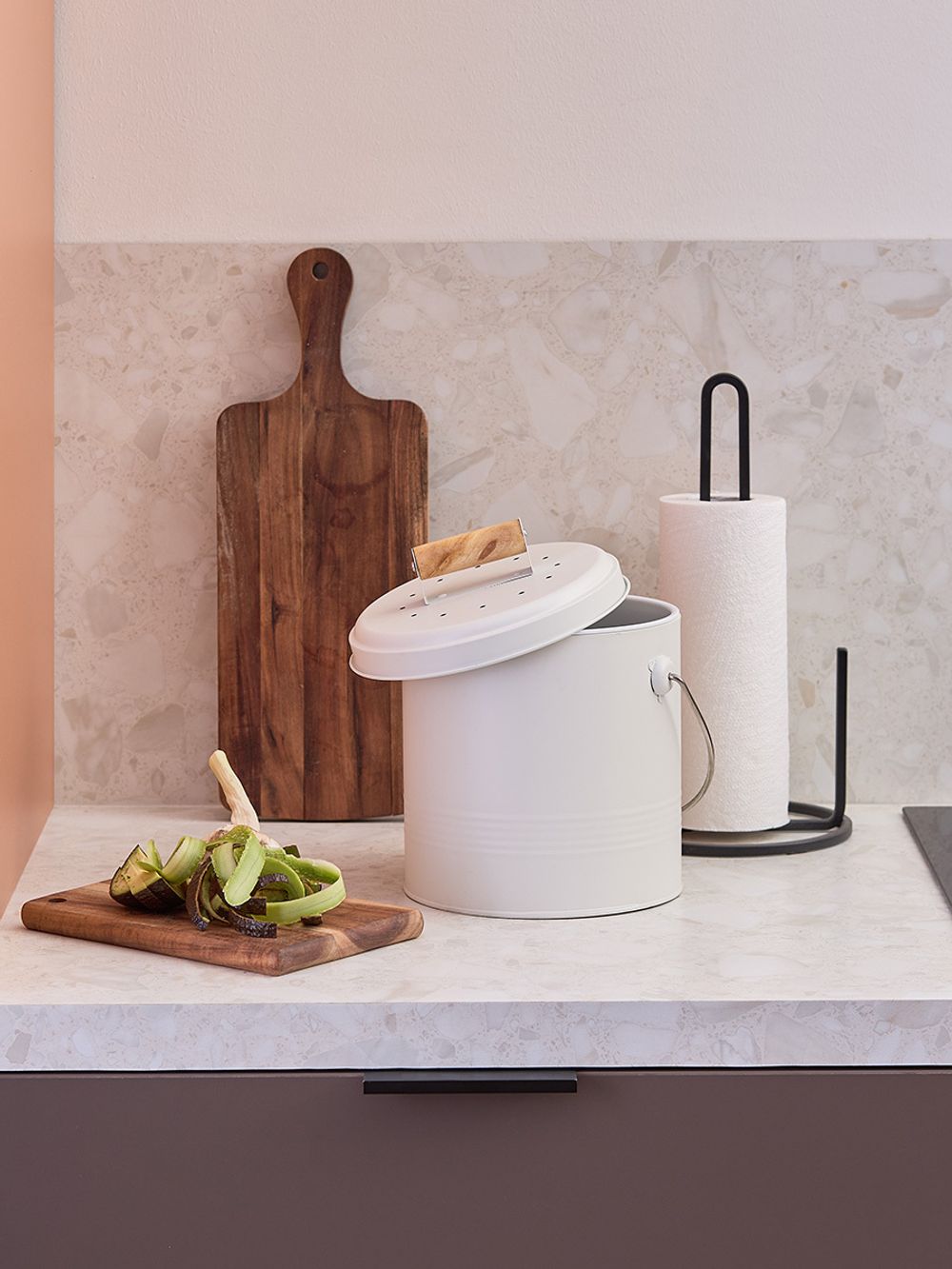 Контейнер для пищевых отходов с фильтром Irmel, 3,5 л, молочный