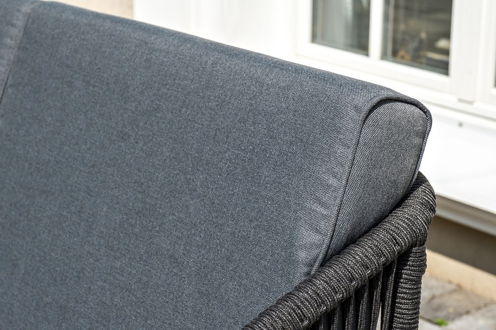 "Канны" лаунж-зона 4-местная плетеная из роупа (веревки), цвет темно-серый