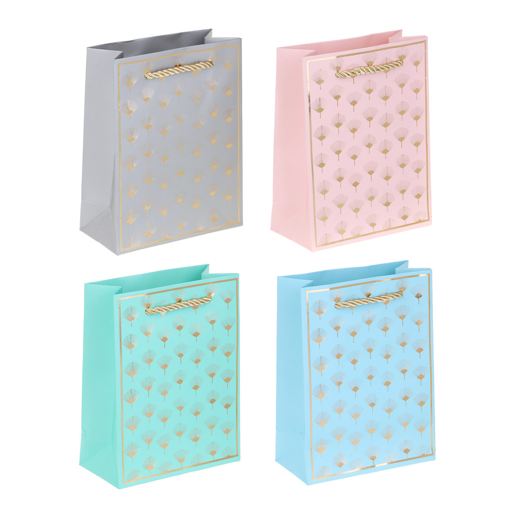 Пакет тм LADECOR подарочный, бумага, с фольг.слоем, 12x16x6 см, 4 цвета