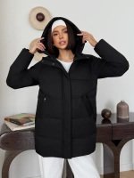 Куртка весенняя удлиненная со съемным капюшоном