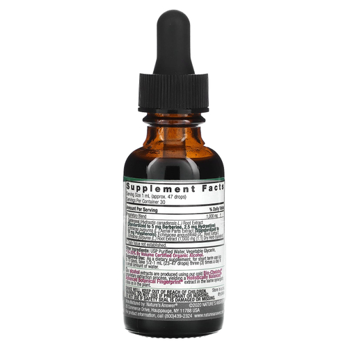 Nature's Answer, эхинацея и желтокорень, стандартизированный жидкий экстракт, 30 мл (1 жидк. унция)