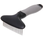 Расческа для вычесывания шерсти «ПРЕМИУМ - МОЙ БРО», прорезиненная ручка, цвет серый/черный, 12*16см