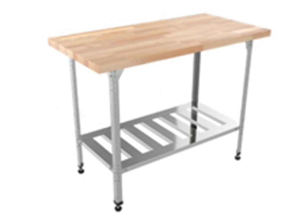 Стол кондитерский "Профи" СКПР, полка решетка, бук, 1000x600x860 мм, с бортом